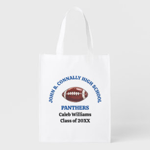 Blue High School Football Team Customized Grocery Bag