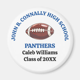 Blue High School Football Team Customized Magnet