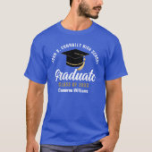 Blue High School Graduate Custom 2024 Graduation T-Shirt (Front)