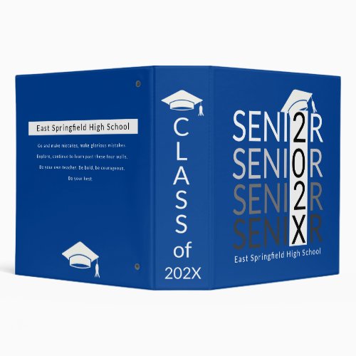 Blue High School Graduation Scrapbooking  3 Ring Binder