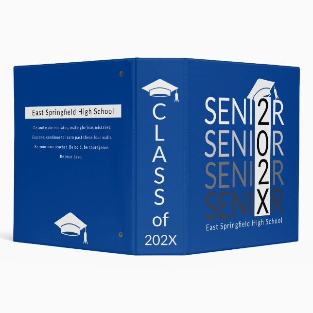 Blue High School Graduation Scrapbooking  3 Ring Binder (Background)