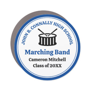 Blue High School Marching Band Customizable Car Magnet