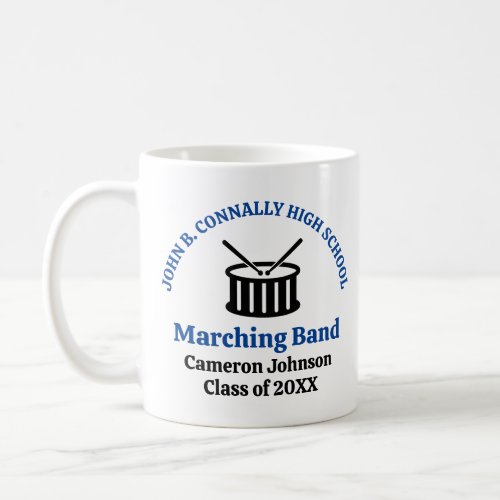Blue High School Marching Band Customizable Coffee Mug