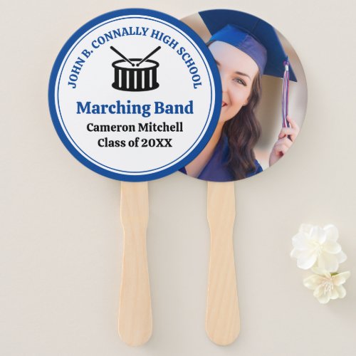 Blue High School Marching Band Customizable Hand Fan