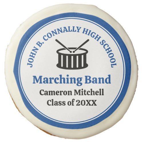 Blue High School Marching Band Customizable Sugar Cookie