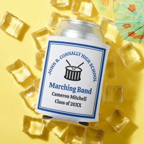 Blue High School Marching Band Graduation Party Can Cooler