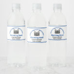 Blue High School Marching Band Graduation Party Water Bottle Label