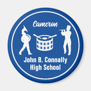 Blue High School Marching Band Personalized Magnet