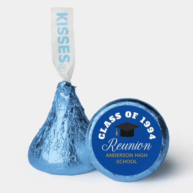 Blue High School Reunion Customizable Party Hershey®'s Kisses® (Front)