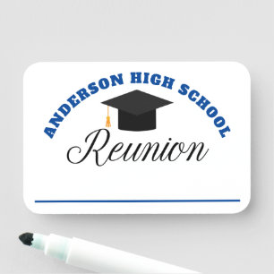 Blue High School Reunion Personalized Name Tag