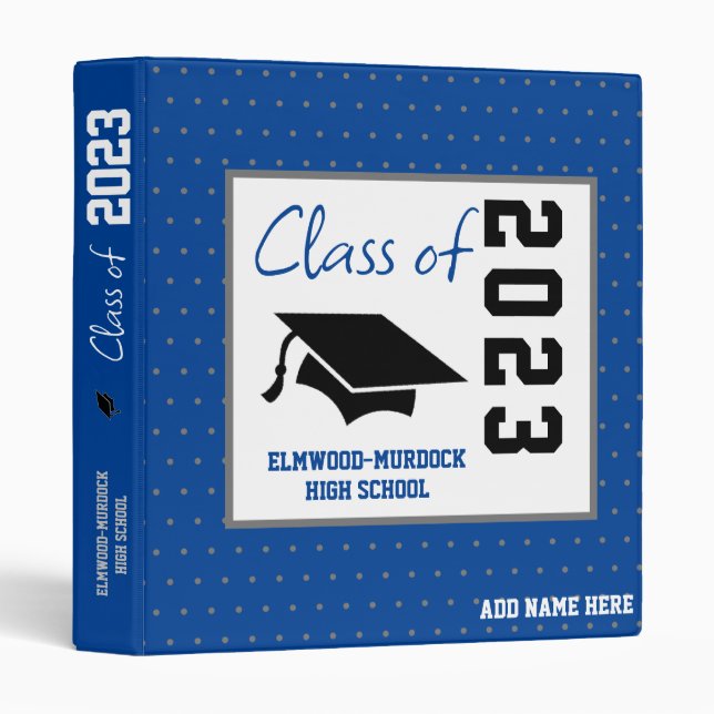 Blue High School Scrapbook Album 3 Ring Binder (Front/Spine)