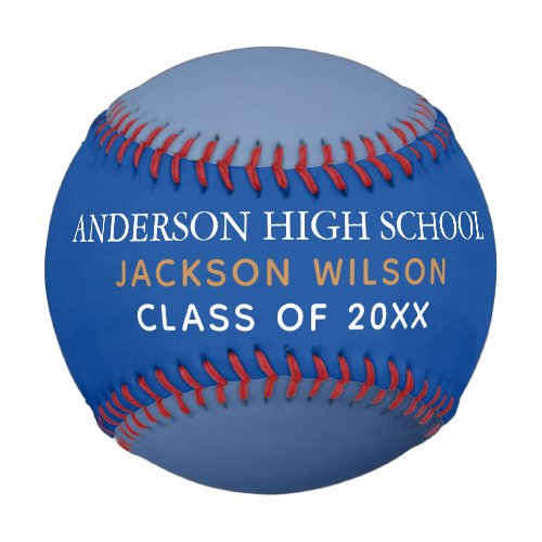 Blue High School Senior Player Photo Custom Team Baseball