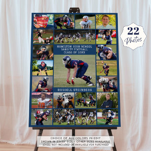 Blue High School Senior Sports 22 Photos Foam Board