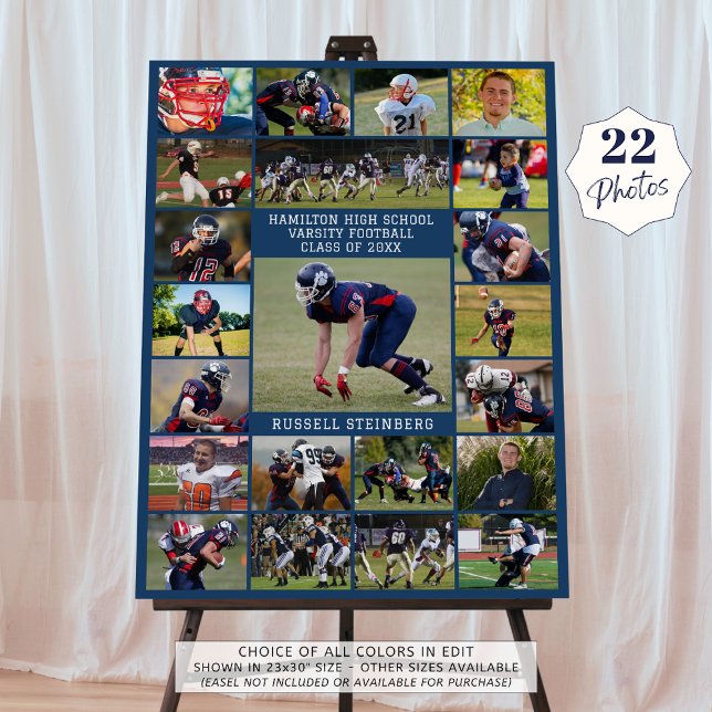 Blue High School Senior Sports 22 Photos Foam Board (Creator Uploaded)