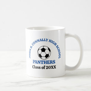 Blue High School Soccer Team Personalized Coffee Mug