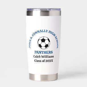 Blue High School Soccer Team Personalized Insulated Tumbler
