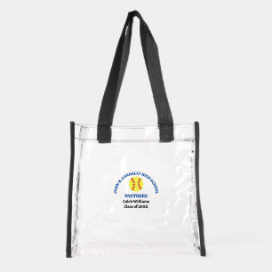 Blue High School Softball Game Personalized Clear Tote Bag