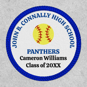 Blue High School Softball Team Personalized Patch