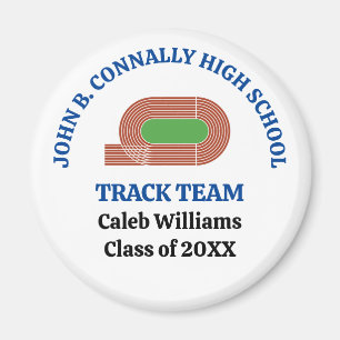 Blue High School Track & Field Team Personalized Magnet