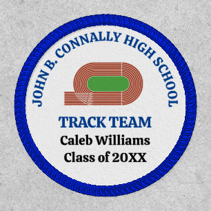 Blue High School Track & Field Team Personalized Patch