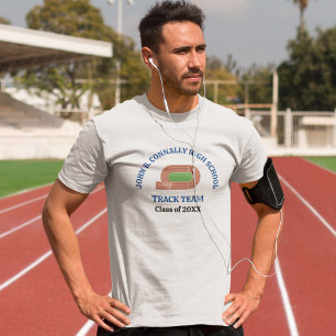 Blue High School Track & Field Team Personalized T-Shirt