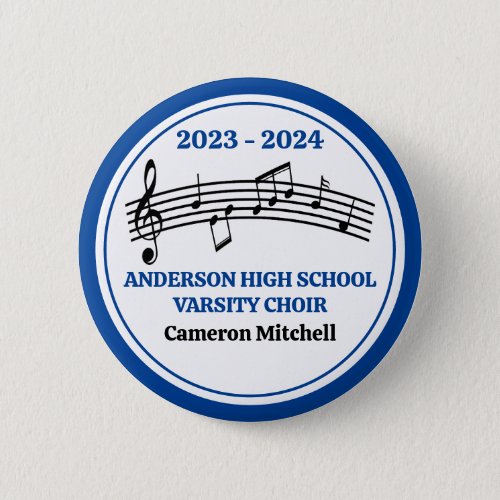Blue High School Varsity Choir Customizable Button