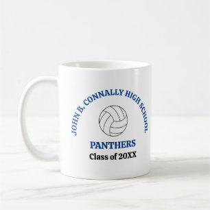 Blue High School Volleyball Player Personalized Coffee Mug