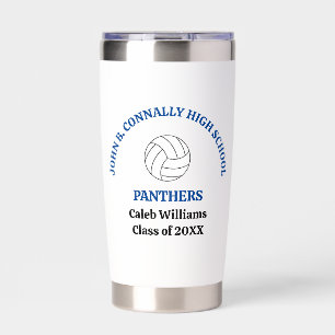 Blue High School Volleyball Player Personalized Insulated Tumbler