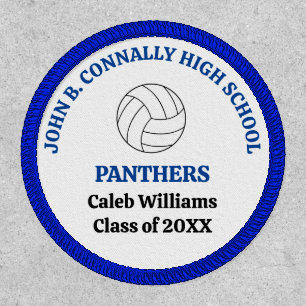 Blue High School Volleyball Player Personalized Patch
