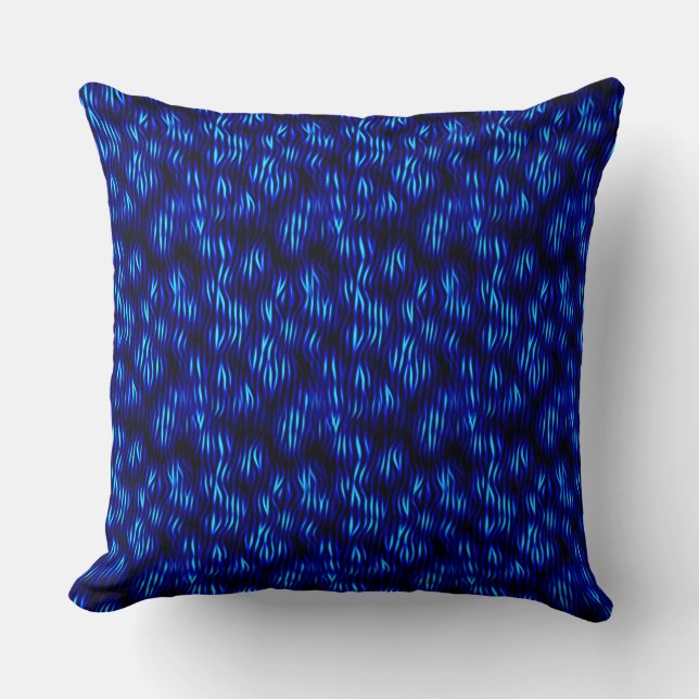 Blue Highlights Throw Pillow (Front)