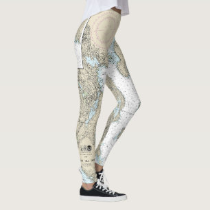Blue Hill Bay Nautical Chart 13316 Leggings
