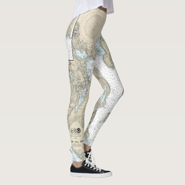 Blue Hill Bay Nautical Chart 13316 Leggings (Right)