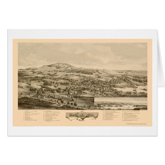 Blue Hill, ME Panoramic Map - 1896 Cards (Front Horizontal)