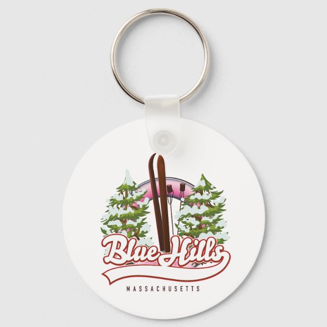 Blue Hills Massachusetts Ski logo Keychain (Front)