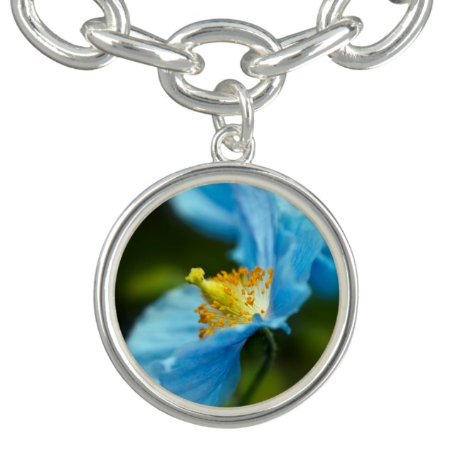 Blue Himalayan Poppy Charm Bracelet (Design)