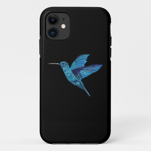 Blue Himmingbird iPhone 11 Case