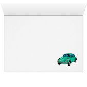 Blue Hippie Car Art Drawing Postcard (Inside Horizontal (Bottom))