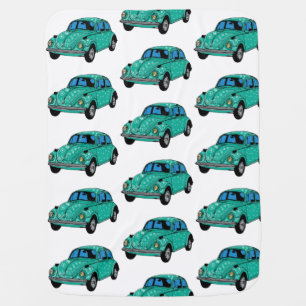 Blue Hippie Car Baby Blanket