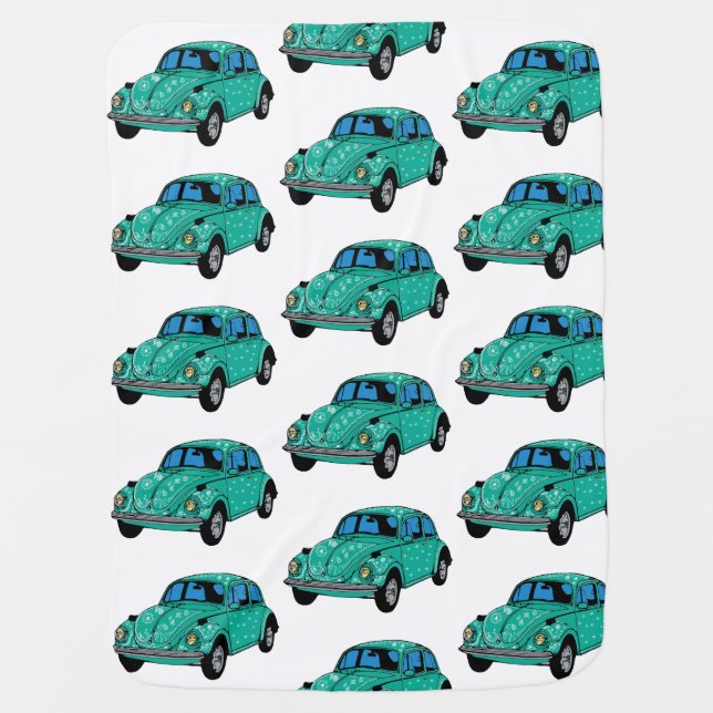 Blue Hippie Car Baby Blanket (Front)