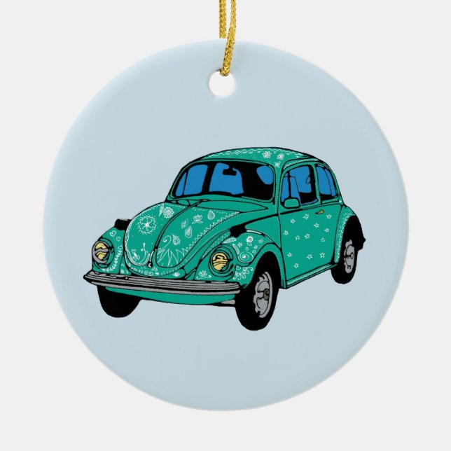 Blue Hippie Car Ornament (Front)
