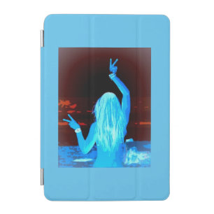 blue hippie girl peace signs iPad mini cover