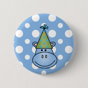 Blue Hippo Button