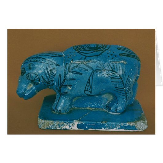 Blue hippopotamus with black decoration cards (Front Horizontal)