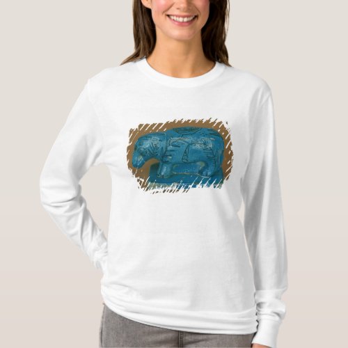 Blue hippopotamus with black decoration T_Shirt