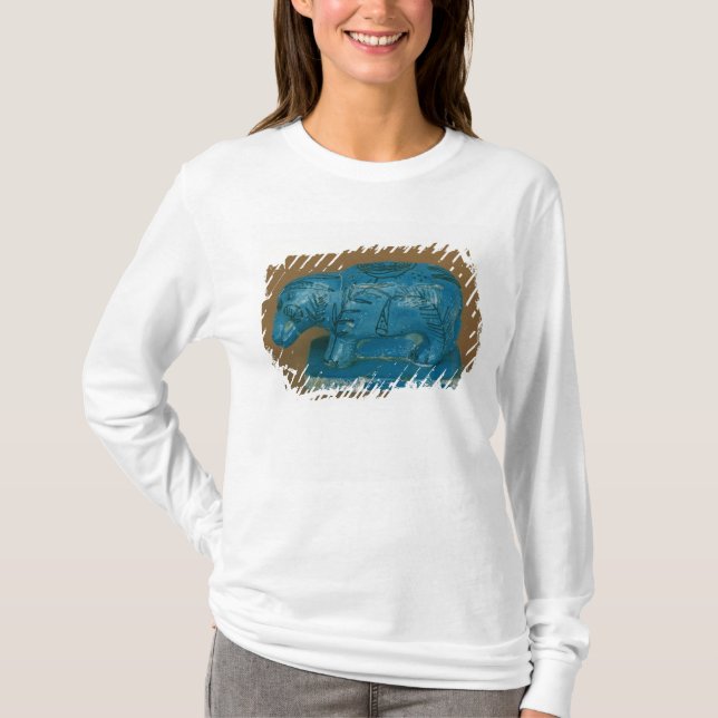 Blue hippopotamus with black decoration T-Shirt (Front)