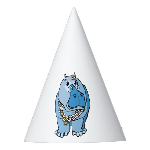Blue Hippy Hippo Party Hat