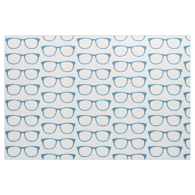 Blue Hipster Geek Glasses Fabric (Fat Quarter)