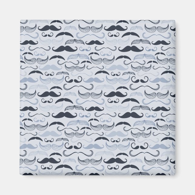 Blue Hipster Mustaches Magnet (Front)