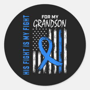 Blue His Fight Is My Fight Diabetes Awareness Shir Classic Round Sticker