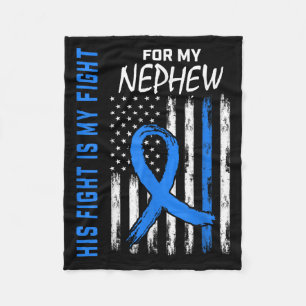 Blue His Fight Is My Fight Diabetes Awareness Shir Fleece Blanket